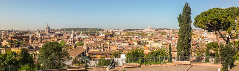 Fototapeta na wymiar Aerial wide view of Rome from the Janiculum terrace