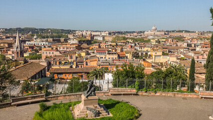 Fototapeta premium Panorama of Rome from the Janiculum terrace