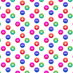 Seamless icon pattern mathematical design on white background