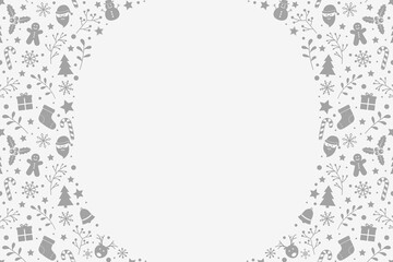 Design of Christmas background with copyspace and decorations. Xmas card. Vector