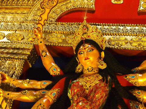 Beautiful view of a Hindu Goddess idol