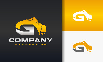 excavator letter G logo
