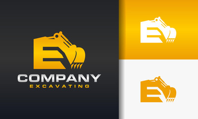 excavator letter E logo © Hasim