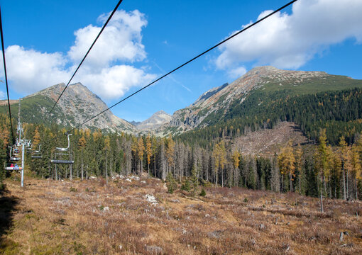  Chairlift from Strbske Pleso to Solisko in the High Tatras in Slovakia