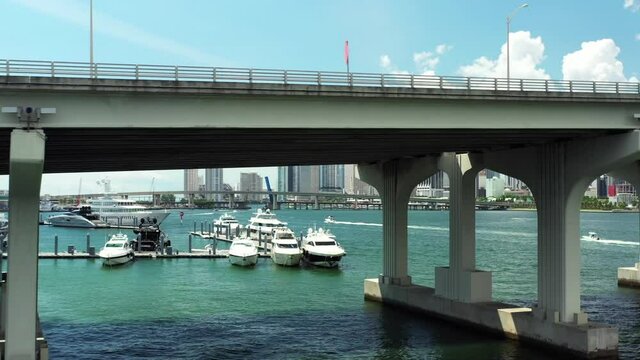 Macarthur Causeway Bridge Miami 4k