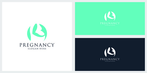 pregnancy logo design template with business card
