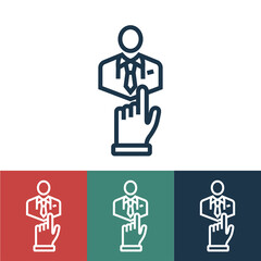 Line icon selection of employees