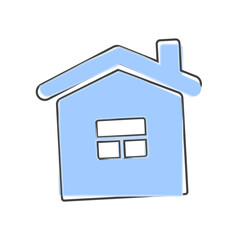 House vector icon. Home symbol cartoon style on white isolated background.