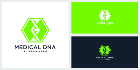 dna medical logo design vector