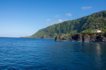 Walk on the Azores archipelago. Discovery of the island of sao jorge, Azores. Velas