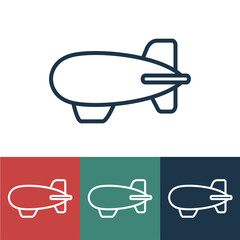 Linear vector icon with airship