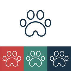 Fototapeta na wymiar Linear vector icon with trail dog