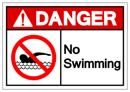 Danger No Swimming Symbol Sign, Vector Illustration, Isolate On White Background Label. EPS10