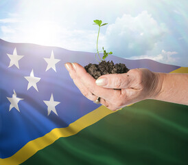 Solomon Islands growth and new beginning. Green renewable energy and ecology concept.