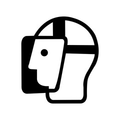 Face Shield Black Icon,Vector Illustration, Isolated On White Background Label. EPS10