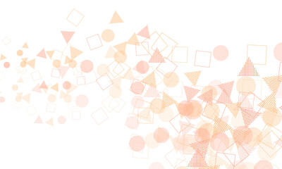 Light orange vector template with crystals, circles, squares.