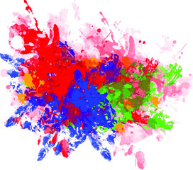 colorful splashes on white