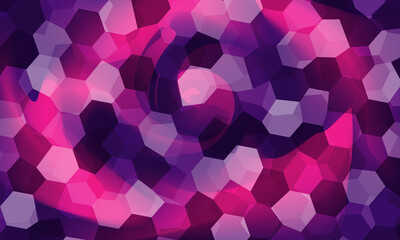 Pink, blue vector template in hexagonal style.