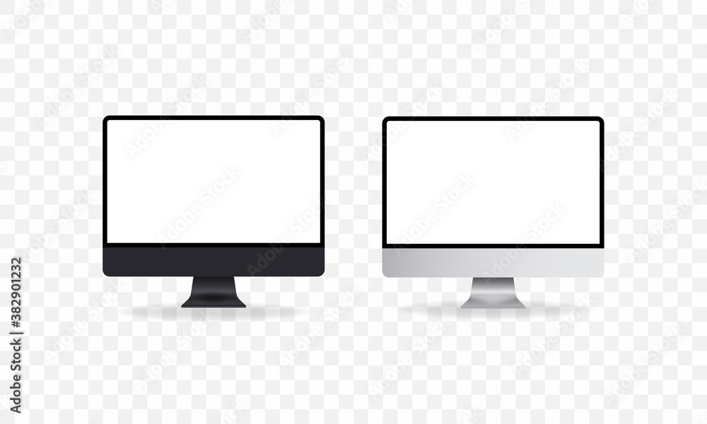 Poster realistic computer monitor icon set. screen. vector eps 10. isolated on transparent background