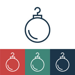 Linear vector icon with christmas toy