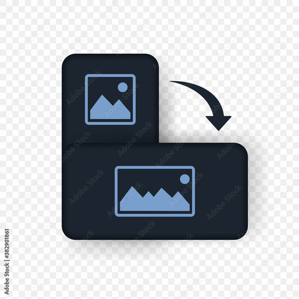 Poster smartphone rotation icon. dark theme. horizontal phone. vector eps 10. isolated on transparent backg