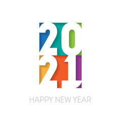 Brochure or calendar cover design template. Happy new year 2021, vertical banner. Vector Cover of business diary for 20 21 with wishes.