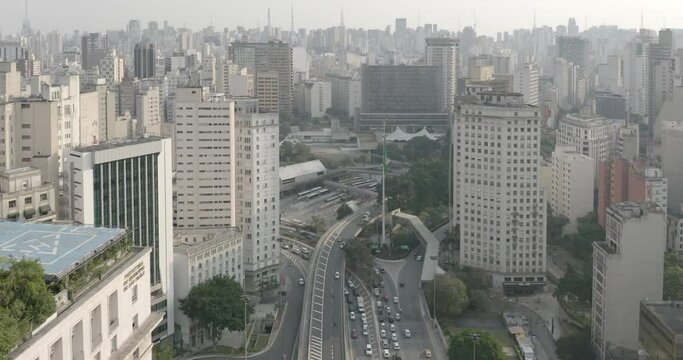 aerial image towards the city council of São Paulo, Brazil, São Paulo city