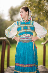 Slovak folklore. Beautiful slovak girl.