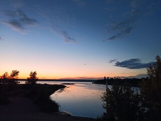 sunset on the lake