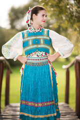 Slovak folklore. Beautiful slovak girl.