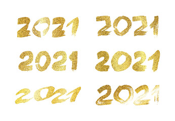 2021 gold glitter grunge lettering