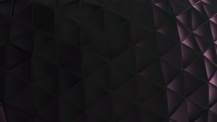 Abstract black plastic surface made from connected triangles. 3d illustration