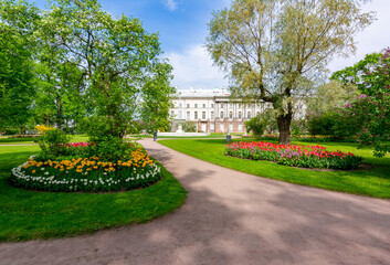 Private garden of Catherine park in Tsarskoe Selo (Pushkin), Saint Petersburg, Russia