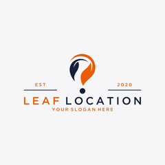 leaf location logo vector