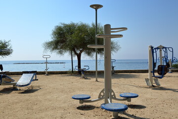 Outdoor gym with sea view 
