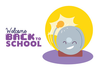 alarm cartoon of back to school vector design