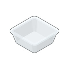 Empty take-out containers. Isometric colorful illustration.