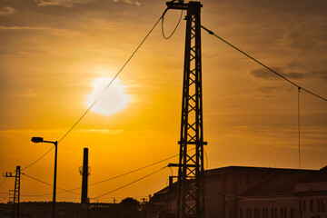 sunset in the city