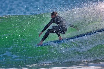 Surfing the cove at Rincon point in California 01-24-2008 © L. Paul Mann
