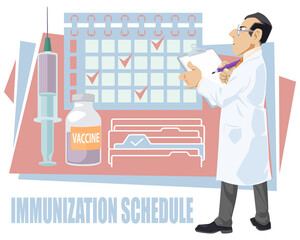 Public health program. Immunization education and schedule, vaccination calendar.