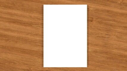 blank notebook on wooden table - page paper