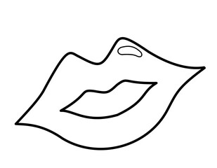 くちびるツヤ(線画)