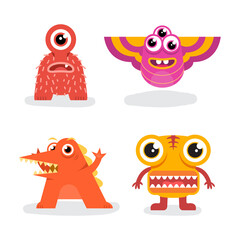 Set Of Character Mascot Design Monster