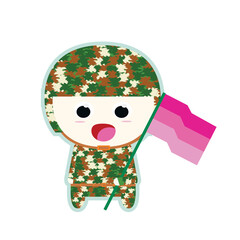 army vector, this guy character can be used as a sticker