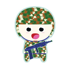 army vector, this guy character can be used as a sticker