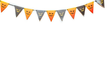 Garland with monsters on Halloween holiday on white background