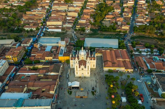 Aerial view Shrine Parish of St. Francis of Chagas, Ceara in Brazil.