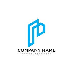 Letter P line logo design. Linear creative minimal monochrome monogram symbol. Universal elegant vector sign design. Premium business logotype. Graphic alphabet symbol for corporate business identity	
