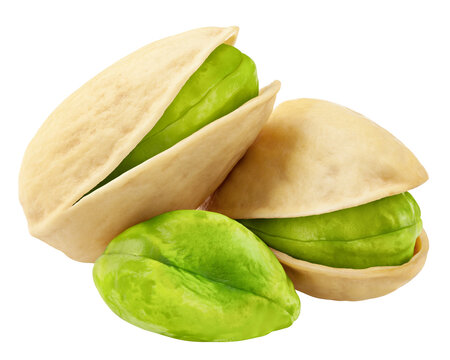 pistachio isolated on white background, clipping path, full depth of field