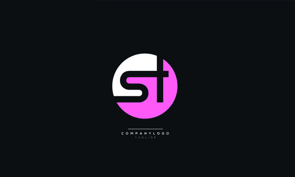 Circular ST Letter Business Logo Design Alphabet Icon Vector Monogram